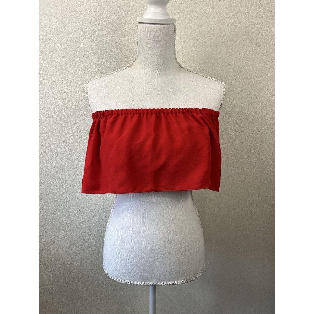 Wilfred Aritzia Small Bardot Tube Top Strapless Crop Chiffon Bandeau Boho XXS